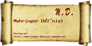 Mehringer Dániel névjegykártya